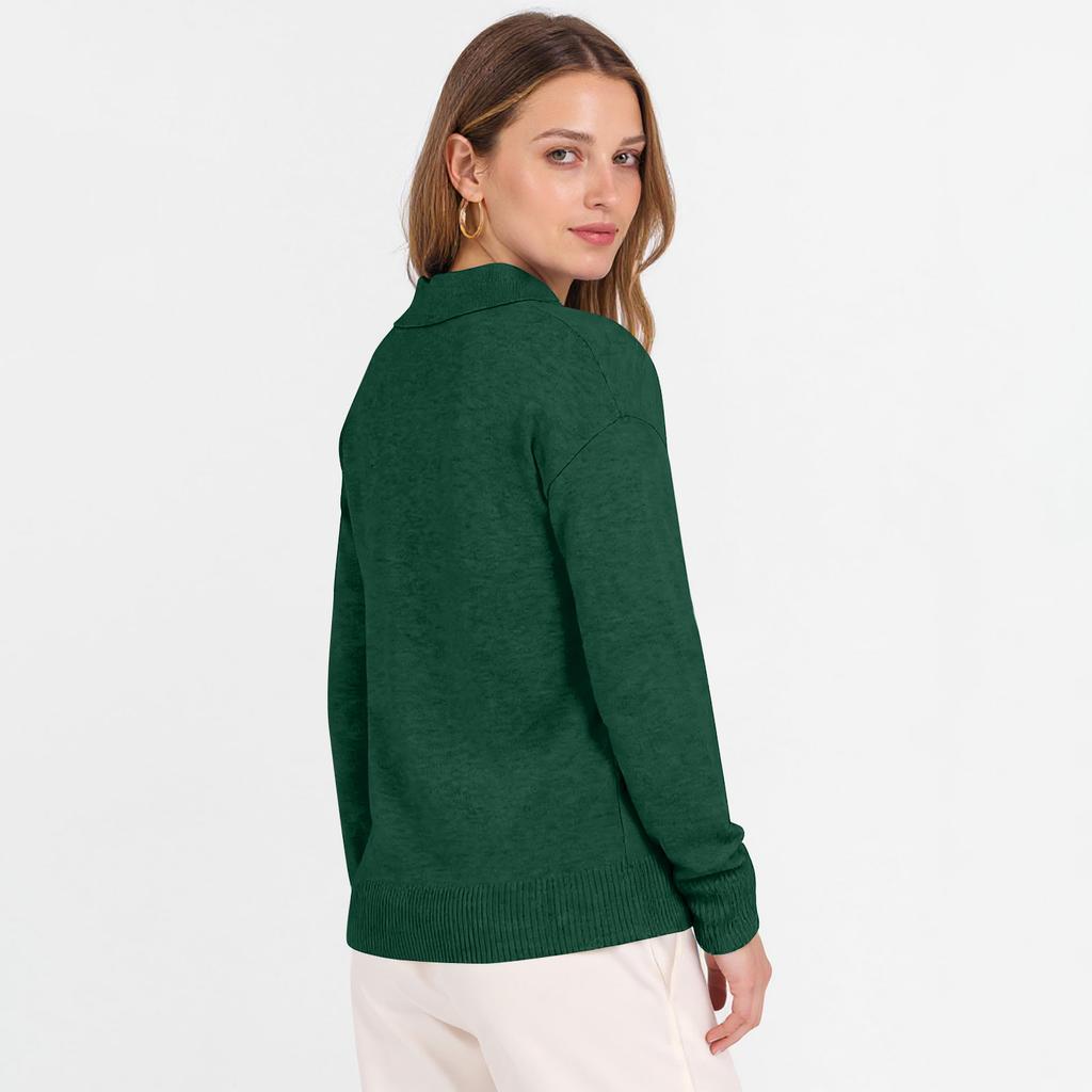 Women's Fashion Long V-neck Pullover Knitted Sweater Top