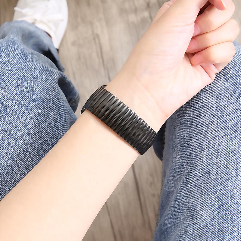 Bracelet de Montre Élastique en Acier Inoxydable 20/22mm, Design Universel Poli et Sablé