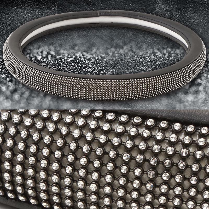

Унисекс Чехол на руль со стразами и керамическими ледяными бусинами - Нескользящий, Влаговпитывающий, Износостойкий, Универсальный размер для всех сезонов Round Type