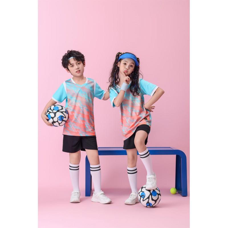 Kids Soccer Jersey Set Boys Girls Quick Dry Short Sleeve Training Uniform Students