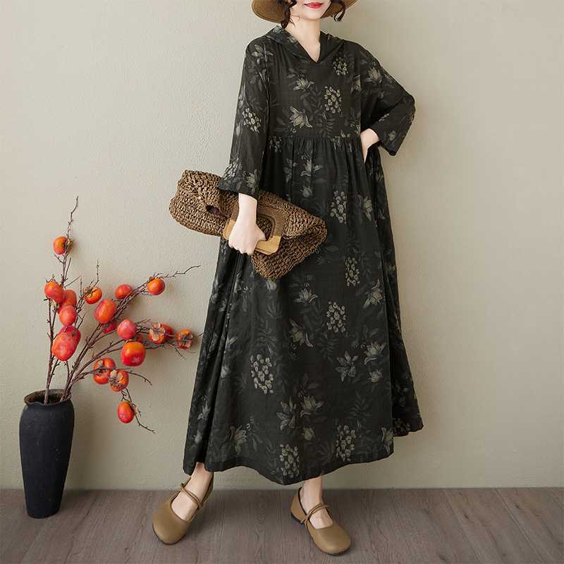 Summer Hooded Dress Plus Size