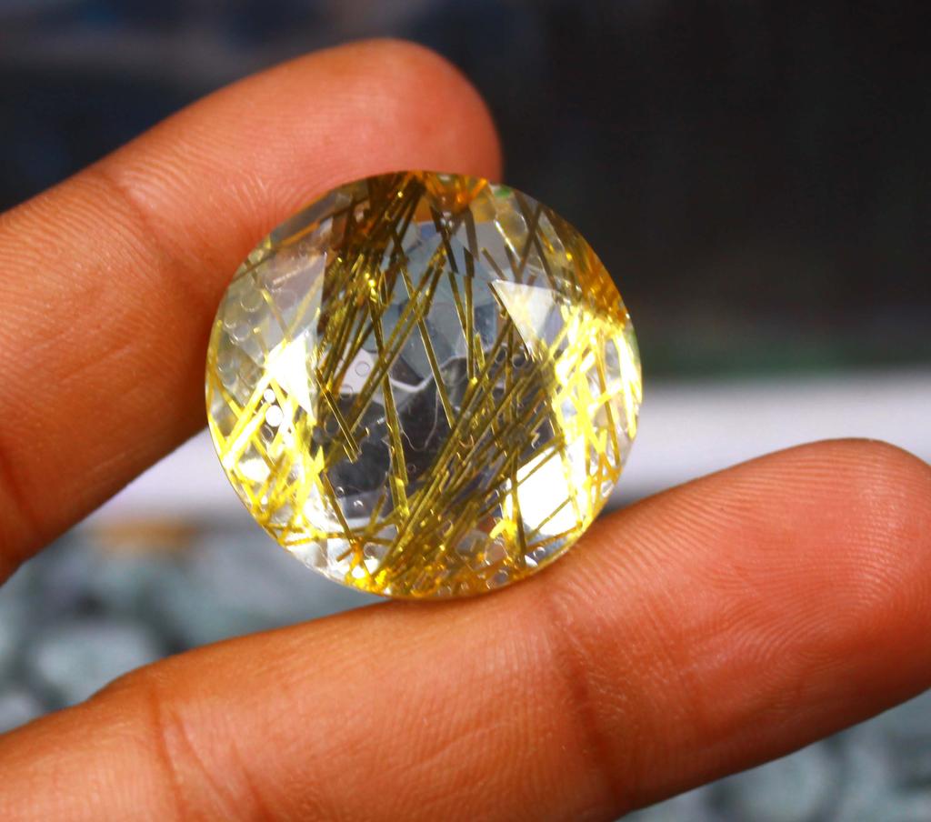 Amazing Big Offer 57.65 Carat Round Shape Yellow Quartz Lab Created Certified Brazil Gemstone SN626