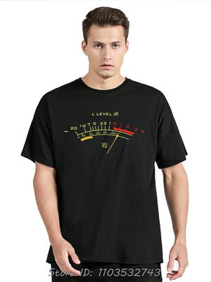 Vintage VU Meter Graphic Street T-Shirt Harajuku Funny Men's Clothing Cotton Tshirt Summer High Quality Fitness T Shirt Tops