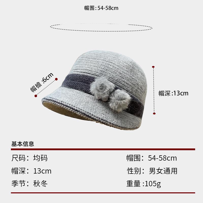 Fisherman hat children winter old people grandma thickened warm windproof basin hat rabbit wool fashion mother hat