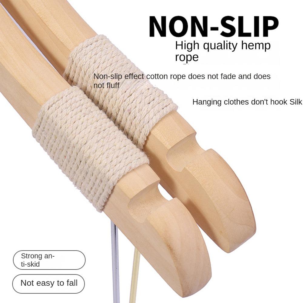 Adjustable Metal Clips Solid Wood Suit Hangers Closet Clothes Durable Pant Hangers  Home
