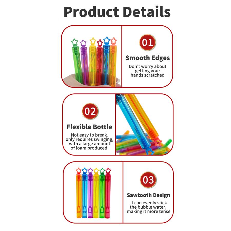 24 PCS Colorful Bubbles Soap Wand Party Kids Goodie Bags Bulk Bubbles Mini Bubbles Party Favors Burbujas Para Niños Fiesta