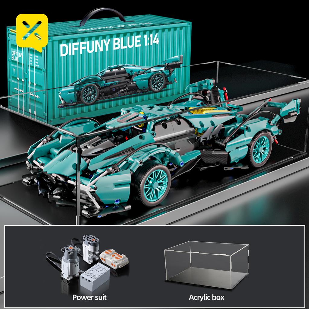 981 stuks bouwblokken voor sportauto's, speelgoed voor jongens of volwassenen, set 1:1:14 schaalmodel auto bouwset speelgoed kerst- en Halloweencadeaus