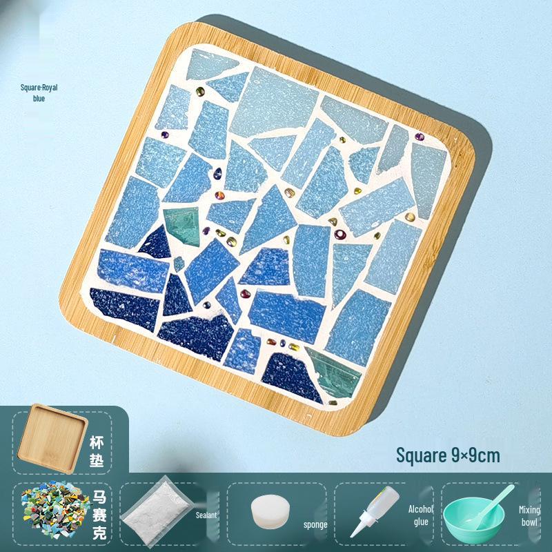 DIY Large Mosaic Coaster Kit: Creative Glass Sticker Pack for Adults & Kids