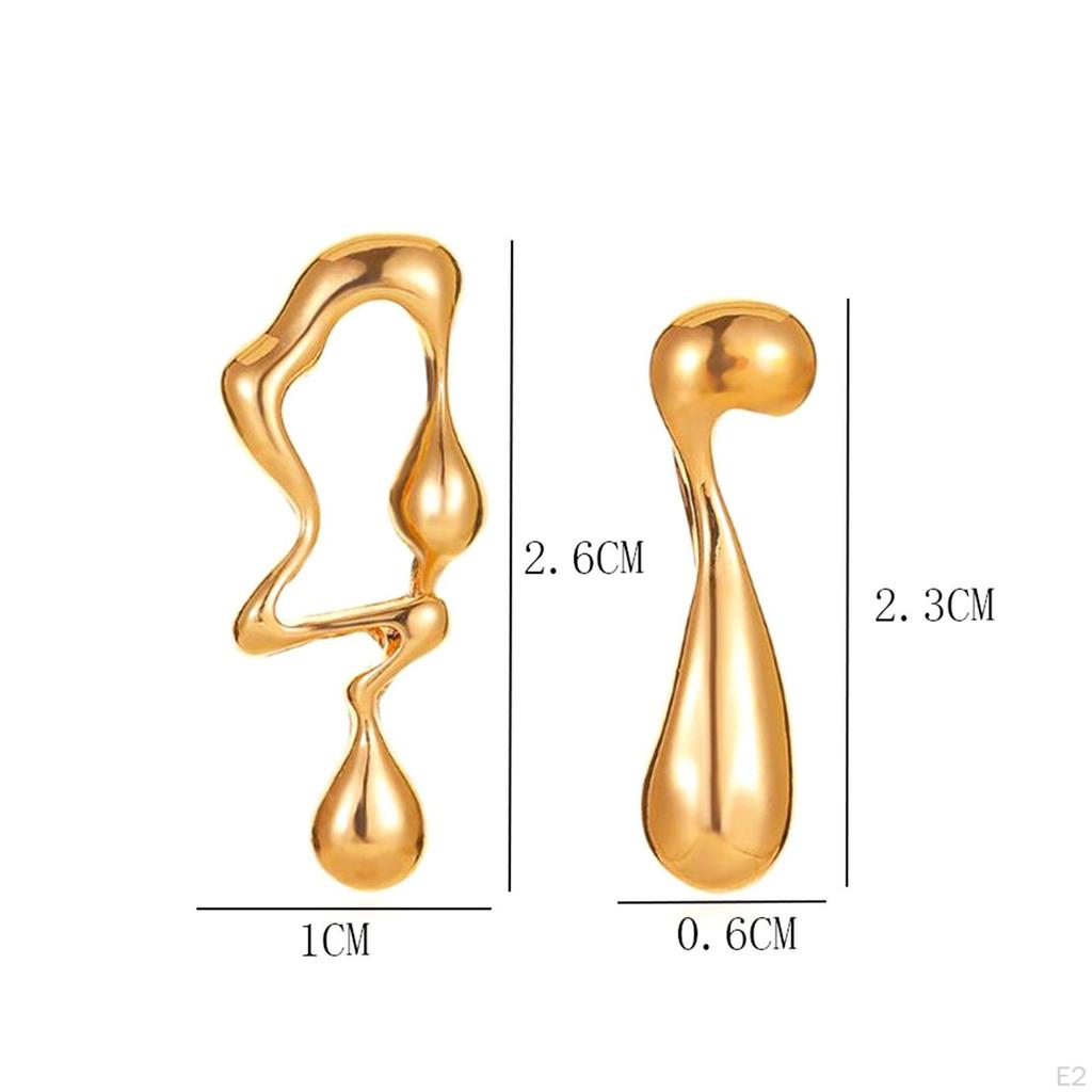 Asymmetrical Water Drop Earrings Stud Irregular Jewelry for Party