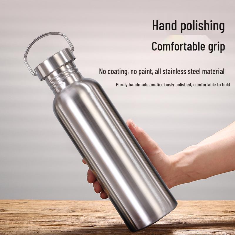 304 American Large Mouth Stainless Steel Sports Water Bottle, Large Capacity, Single Layer, Outdoor Portable Flask
