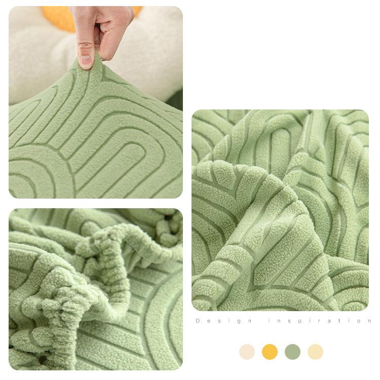 

Жаккардовый чехол для дивана, однотонный противоскользящий чехол для дивана различных размеров, плюшевый, мягкий пылезащитный чехол для домашнего декора гостиной 3 Seat зелёный