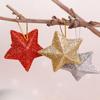 6Pcs/set Five-pointed Star Xmas Tree Ornament Plastic Glitter Christmas Pendant  Wedding Party