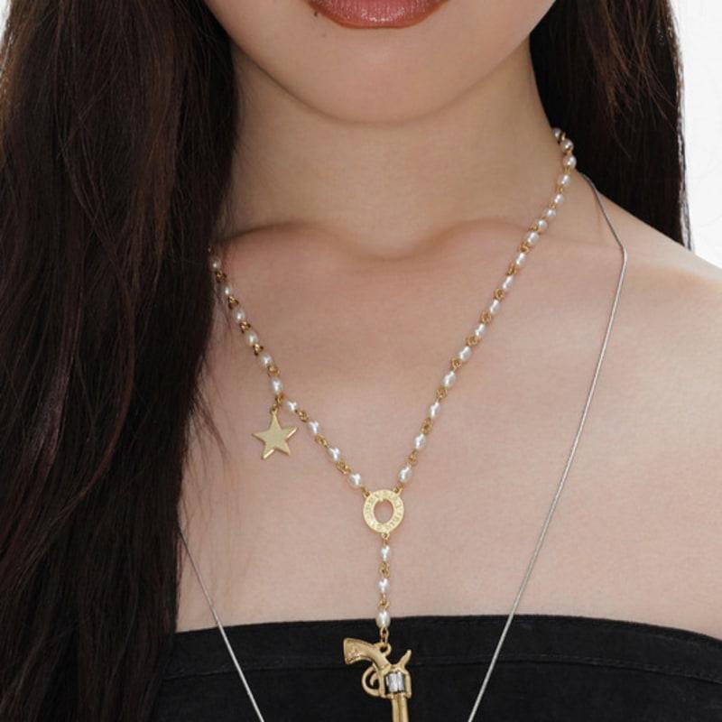 Eireve REVOLVER BEADS NECKLACE (GOLD&BEIGE)