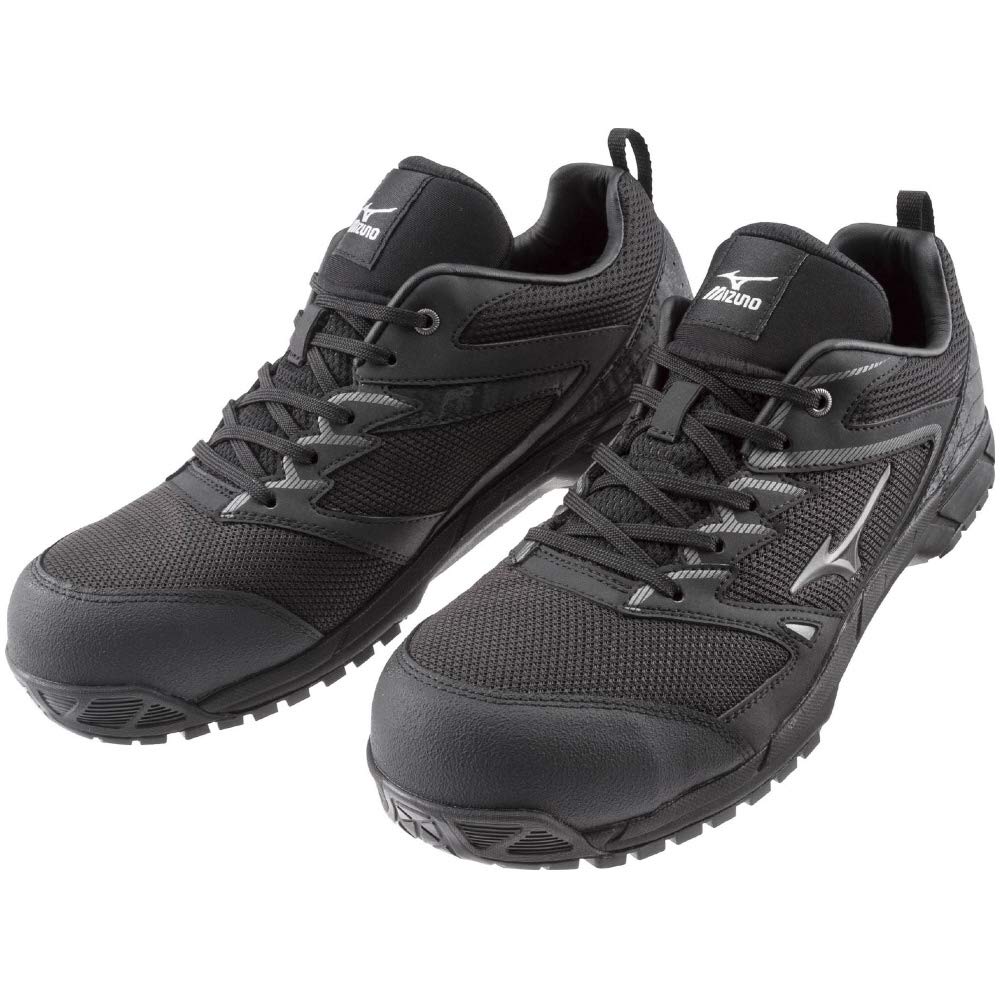 Mizuno VS Lightweight Safety Shoes with JSAA Standard Work Black X Size 27 3E All-Mighty Laces, Mesh, Standard, (Type A), Silver, Cm,