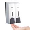 CDWK Hand Soap Dispenser Wall Mount 300ml*2 Safe ABS Soap Dispenser with Clear Window Separated