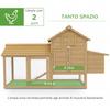 Prefabricated Wooden Chicken Coop for 2 Hens with Enclosure and Nesting Box, 151.5x54x87cm