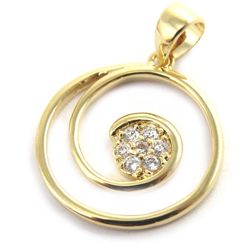 Les Trésors De Lily [M8756] - Pendentif Plaqué Or 'Déesse' blanc doré - 18 mm