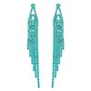 Classic Blue Long Fringed Earrings