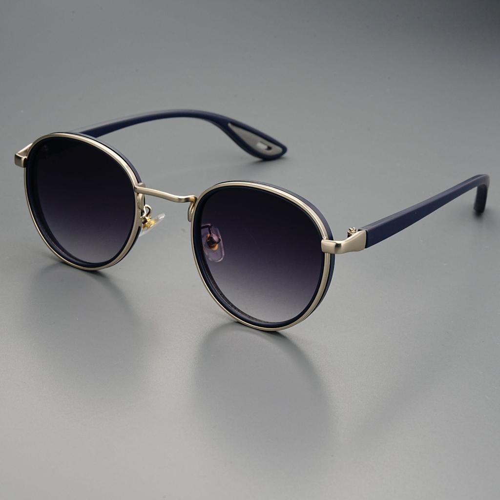 Metal Anti-Blue Light Glasses Women Men Vintage Round Frame Eye Protection Ultra Light Eyeglasses