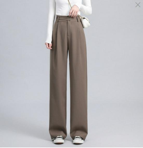 Women's Spring 2025 Straight Leg High Waist Casual Wide Leg Pants