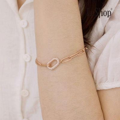 [leshop] 14K Link Pave Bracelet (Gold Plated)_LJ5229BRB