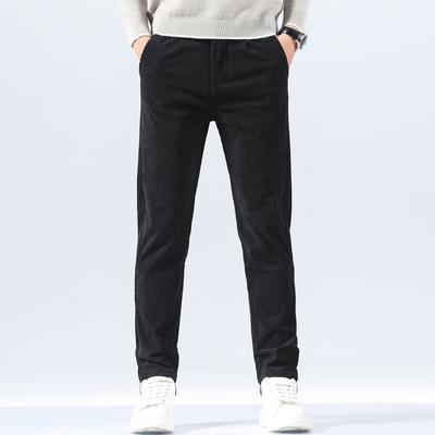 Frühling Herbst Herren Cord Freizeithose Business Mode Einfarbig Elastisch Reguläre Passform Hose Herren Größe 29-38