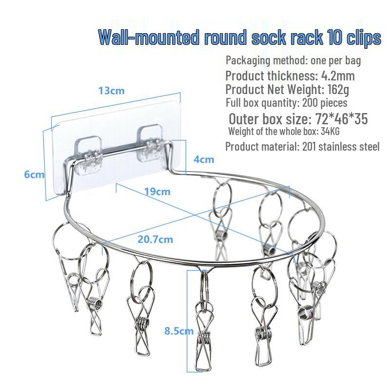 Kaiwang Double Layer Stainless Steel Sock and Clothes Drying Rack with 20 Clips