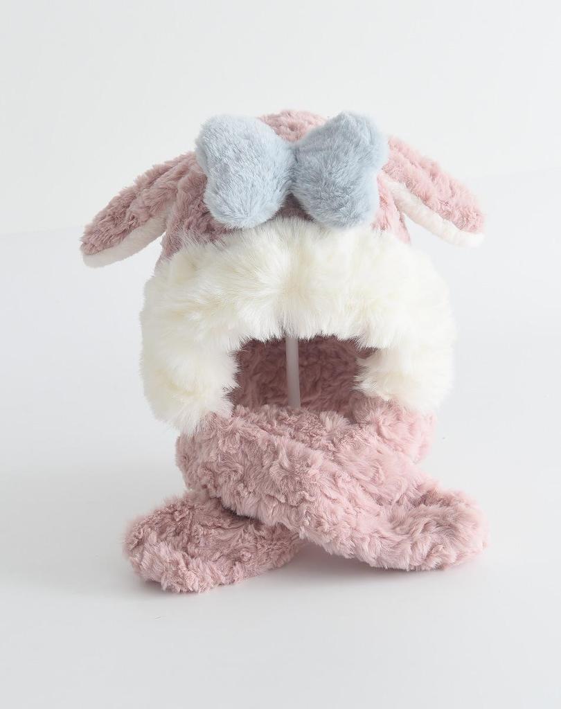 Dziecięcy pluszowy zestaw czapka-szalik z postaciami z bajek - Ciepły, wiatroszczelny, do ochrony na zewnątrz zimą