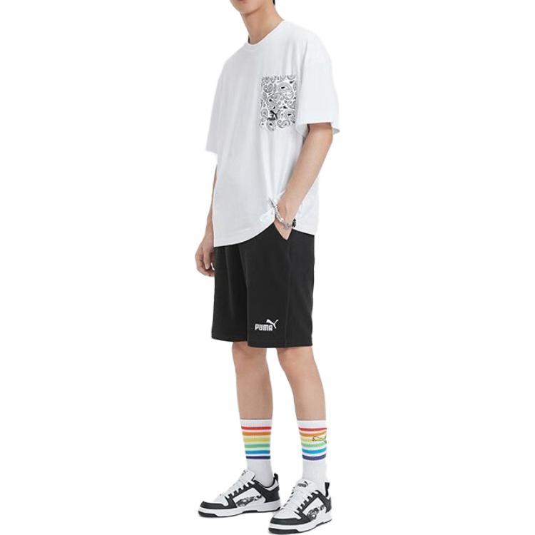 Puma Psychedelic Print Loose Breathable Crew Neck Pullover American Vintage Short Sleeve T-Shirt Unisex T-Shirts White 539502-02