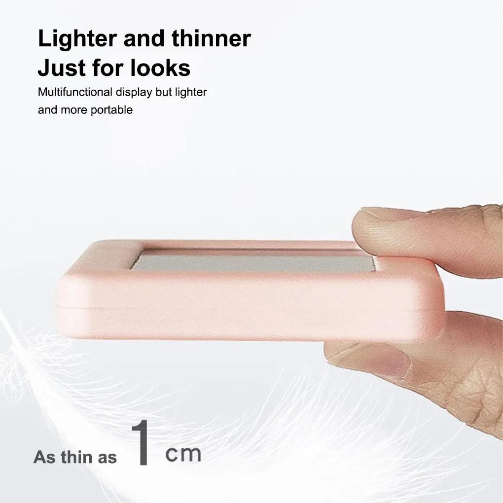 Wall Clock Temperature and Humidity Mini Digital Clock Hygrometer Battery Powered. 12/24H Electronics Thermometer Table Alarm