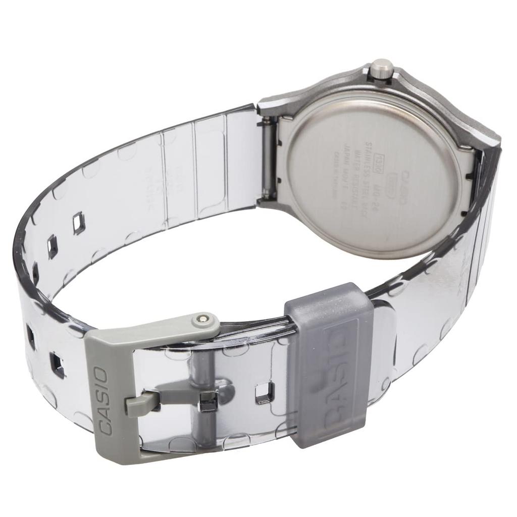 CASIO MQ-24S-8B analog watch urethane belt unisex clear gray