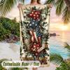 American Patriotic Theme Beach Towel Personalized Custom Name & Text Soft Quick Dry Beach Towel for Swimming Travel