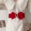 High-End Roter Gürtel mit Schleife Elastischer Breiter Bund Neues Kleid Taillenbetonendes Kleiderzubehör