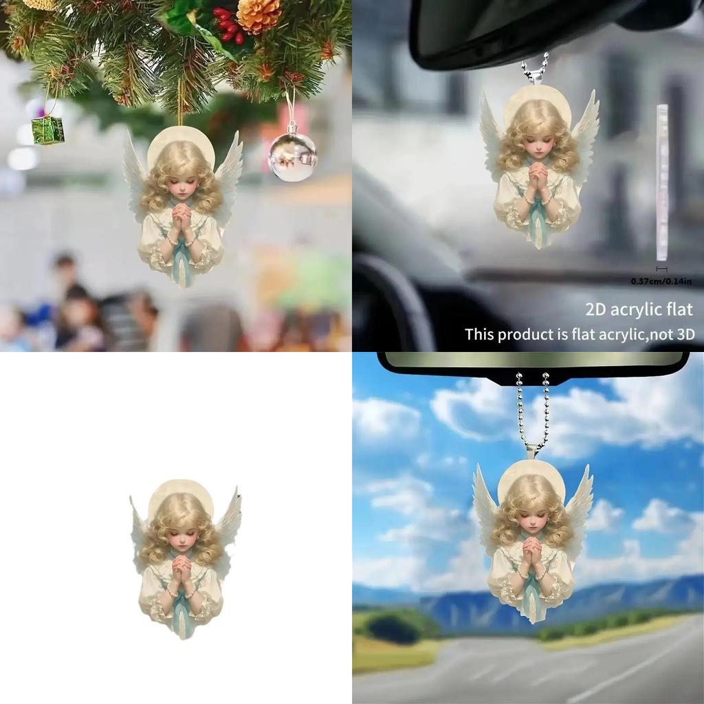 Acrylic Angel Car Interior Decor Pendant For Stylish Vehicle Accessories