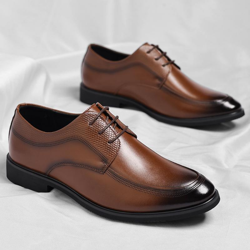 Fashion Big Size Solid Color Dress Shoes for Men 2025 Autumn New Designer Leather Shoes Male Formal Commuting Fashion Casual Shoes Man