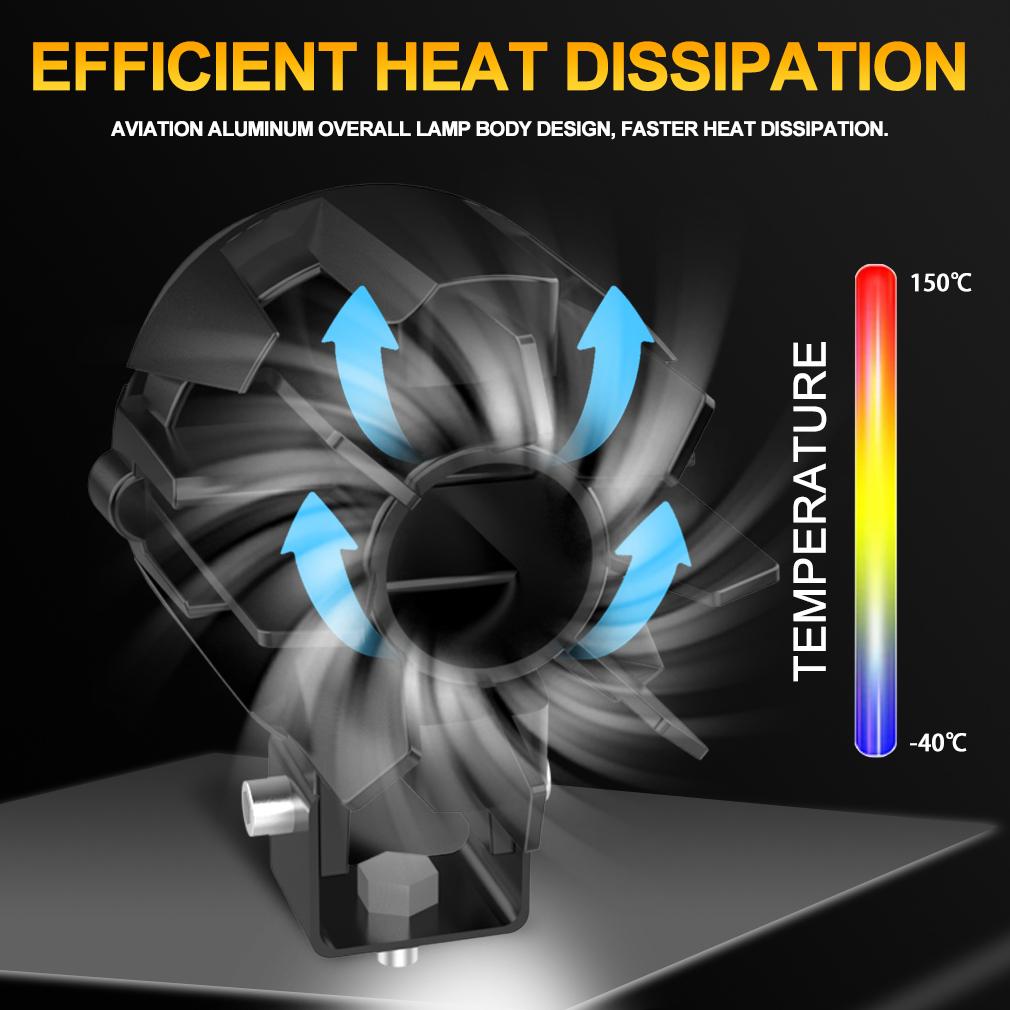 1ks/2ks Dvoubarevný LED reflektor Pomocný motocyklový světlomet Mlhové světlo 6000K 3500K Bílé+Žluté Světlo pro jízdu v terénu Pracovní světla pro nákladní vozidlo Auto