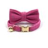 Begonia Red Corduroy Cat Collar with Engraved Name