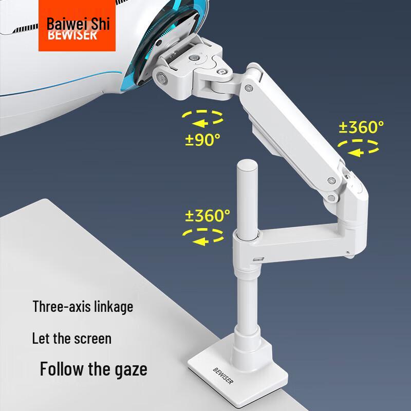 BEWISER Wall-Mounted Dual Monitor Arm for 49-57 Inch Displays