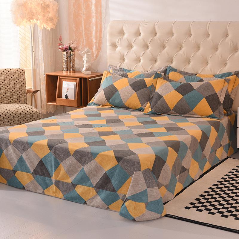 Thickened Brushed Pure Cotton Autumn/Winter Bedding Set - All-Season Universal (Four-Piece & Three-Piece Options)