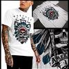 Native American Indian Bear Headdress T-shirt Tops Tees Unisex Warrior Tomahawk Cotton Tee