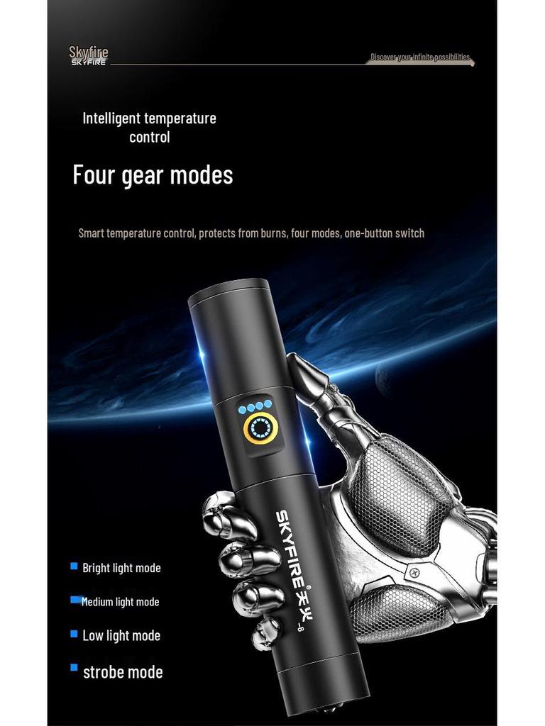 Rechargeable Tactical Flashlight - Super Bright Long-Range Spotlight with Extended Battery Life, Portable for Outdoor and Home Use.