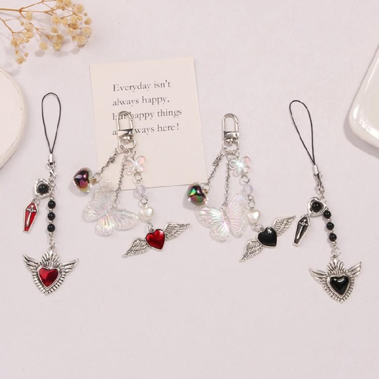 Versatile Phone Strap Angel Keychain Pendant Fashionable Heart Phone Lanyard