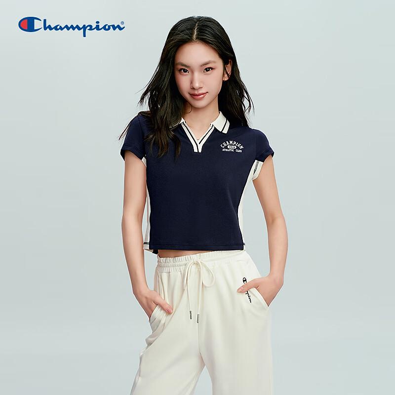 Champion Women s Short V-Neck Polo Shirt L