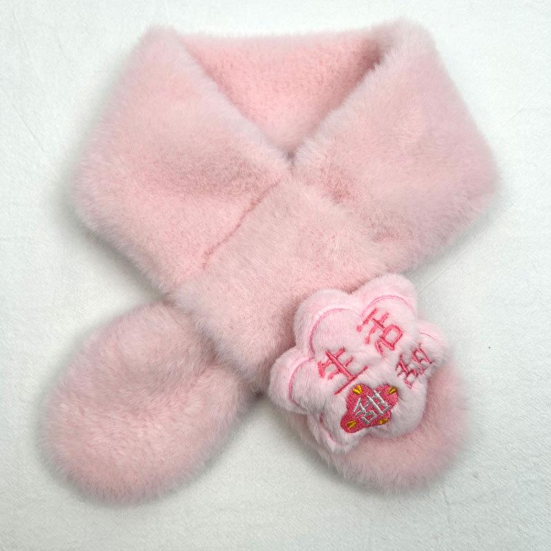 

Детский мультяшный шарф из кроличьего меха 2025 – Утепленный, плюшевый, осенне-зимний детский утеплитель для шеи на Новый год и Рождество. 75-10 cm