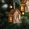 Kreativer Christbaumschmuck: LED Leuchtende Holzhaus Dekorationen