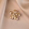 Vintage Lapel Pin 2Pcs Faux Pearl Flower Brooch, Retro Floral Anti-Exposure Neckline Pin, Women Dress Jewelry Accessories for Suit Coat Scarf Brooch