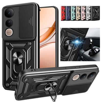 Panzerhülle für Vivo V50 Lite 5G Hülle Linsenschutz mit Ring Magnetischer Halter Coque Fundas Capa