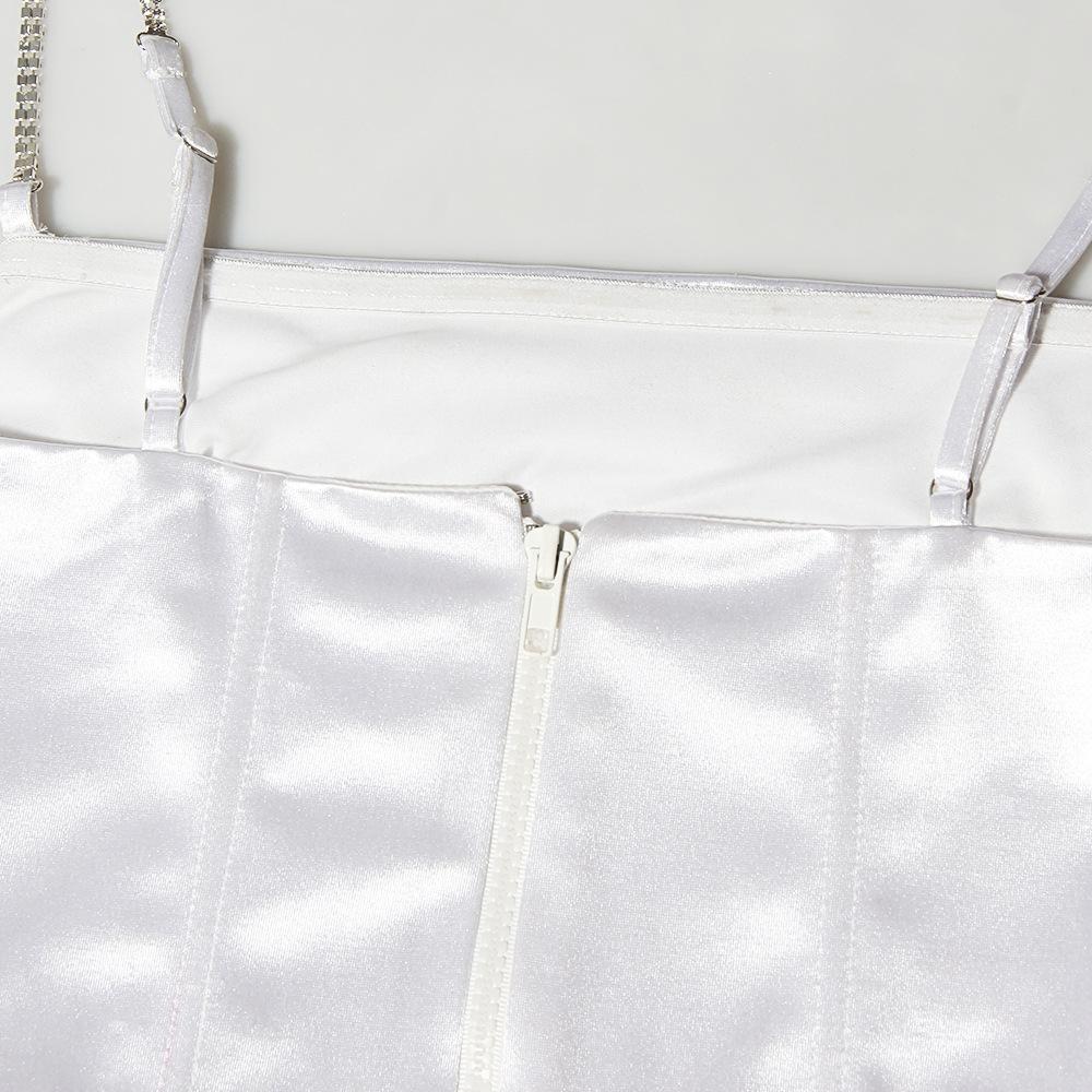 Diamond Chain Sling Female Slim Solid Color Corset Sexy Sleeveless Vest Top Female In Europe and America