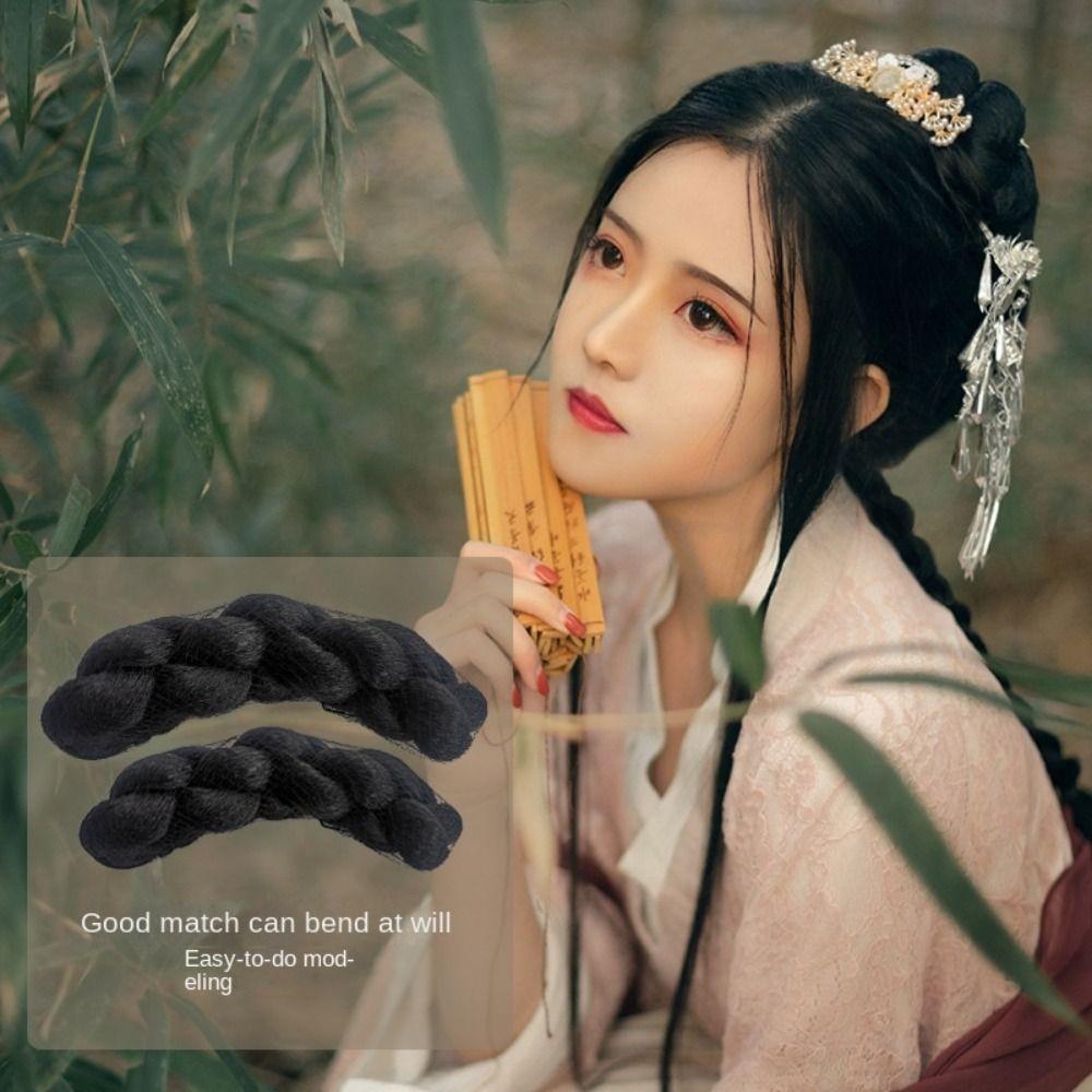 

Инструмент Традиционный головной убор Фея Парик Сумка Твист Коса Пучок Ретро Накладка для волос Ханьфу Плетеный шиньон