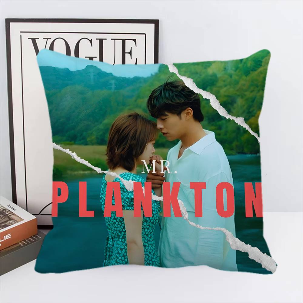 Mr.Plankton Serie TV Coreane Federa Quadrata Camera da Letto Divano Cuscino Comfort per il Tempo Libero Decorazione per Auto Casa